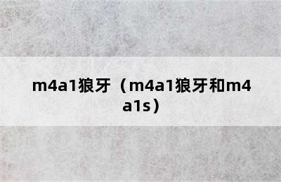 m4a1狼牙（m4a1狼牙和m4a1s）