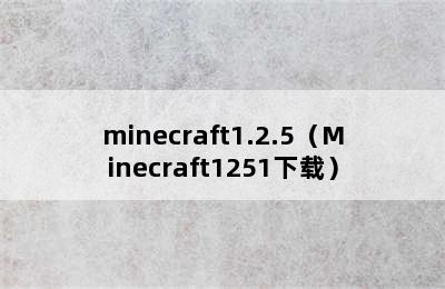 minecraft1.2.5（Minecraft1251下载）