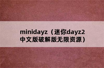 minidayz（迷你dayz2中文版破解版无限资源）