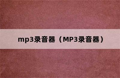 mp3录音器（MP3录音器）