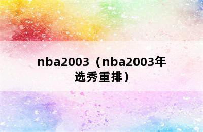 nba2003（nba2003年选秀重排）