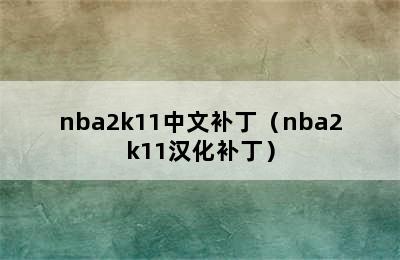 nba2k11中文补丁（nba2k11汉化补丁）