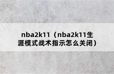 nba2k11（nba2k11生涯模式战术指示怎么关闭）