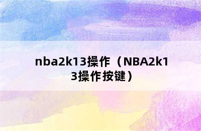 nba2k13操作（NBA2k13操作按键）