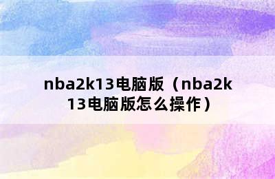 nba2k13电脑版（nba2k13电脑版怎么操作）