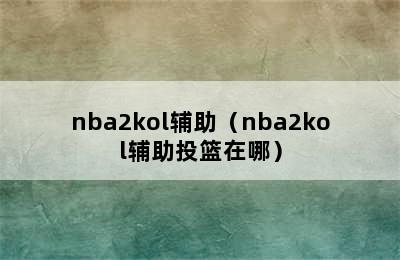 nba2kol辅助（nba2kol辅助投篮在哪）