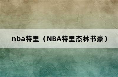 nba特里（NBA特里杰林书豪）