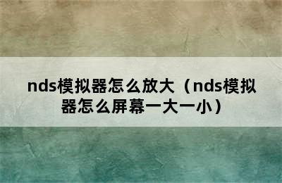 nds模拟器怎么放大（nds模拟器怎么屏幕一大一小）