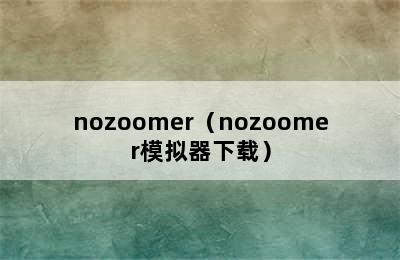 nozoomer（nozoomer模拟器下载）