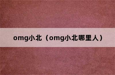 omg小北（omg小北哪里人）