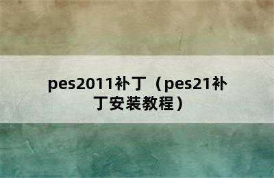 pes2011补丁（pes21补丁安装教程）