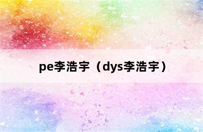 pe李浩宇（dys李浩宇）