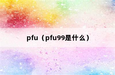 pfu（pfu99是什么）