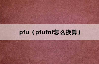 pfu（pfufnf怎么换算）