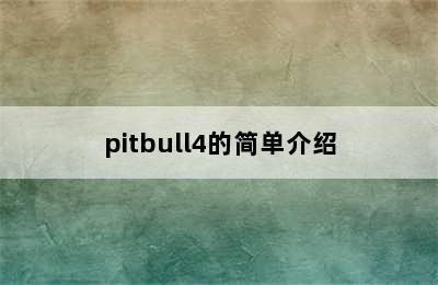 pitbull4的简单介绍