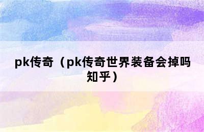 pk传奇（pk传奇世界装备会掉吗知乎）