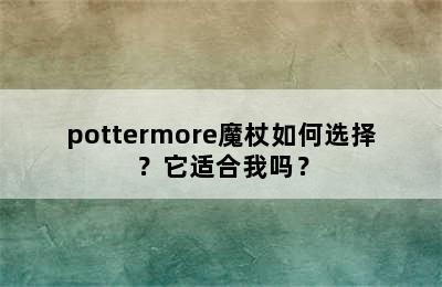 pottermore魔杖如何选择？它适合我吗？