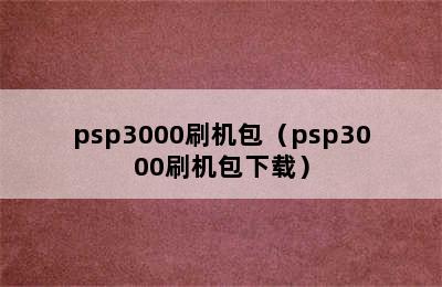 psp3000刷机包（psp3000刷机包下载）