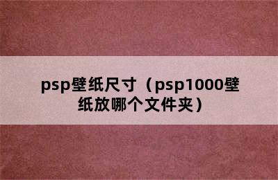 psp壁纸尺寸（psp1000壁纸放哪个文件夹）