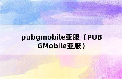 pubgmobile亚服（PUBGMobile亚服）