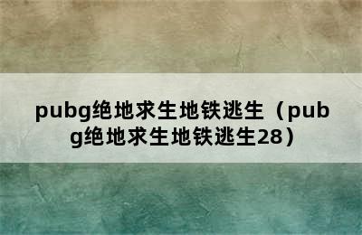 pubg绝地求生地铁逃生（pubg绝地求生地铁逃生28）