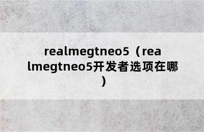 realmegtneo5（realmegtneo5开发者选项在哪）