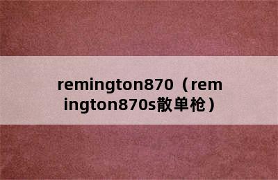 remington870（remington870s散单枪）