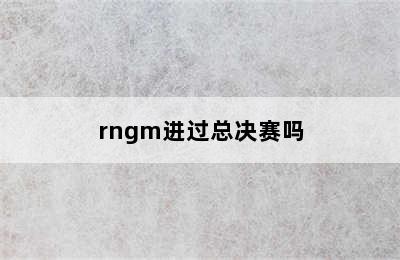 rngm进过总决赛吗