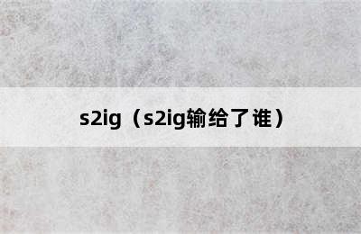 s2ig（s2ig输给了谁）