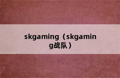 skgaming（skgaming战队）