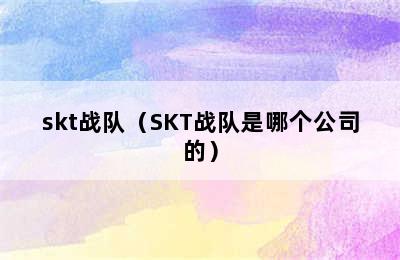 skt战队（SKT战队是哪个公司的）