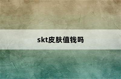 skt皮肤值钱吗