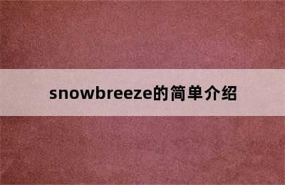 snowbreeze的简单介绍