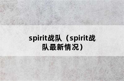 spirit战队（spirit战队最新情况）