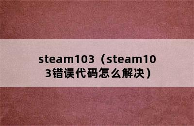 steam103（steam103错误代码怎么解决）