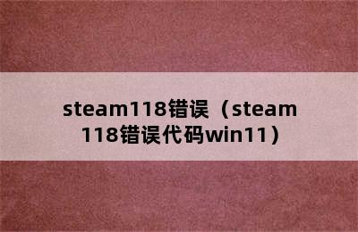 steam118错误（steam118错误代码win11）