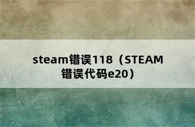 steam错误118（STEAM错误代码e20）