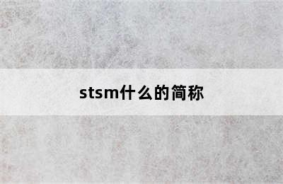 stsm什么的简称