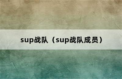 sup战队（sup战队成员）