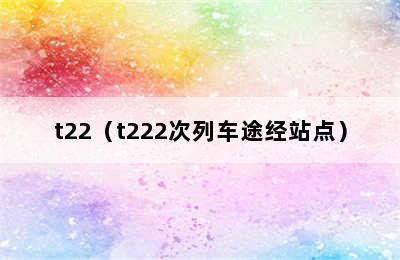 t22（t222次列车途经站点）