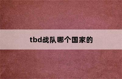 tbd战队哪个国家的