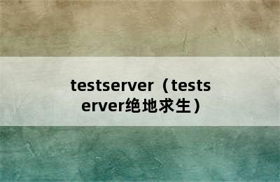 testserver（testserver绝地求生）