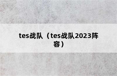 tes战队（tes战队2023阵容）