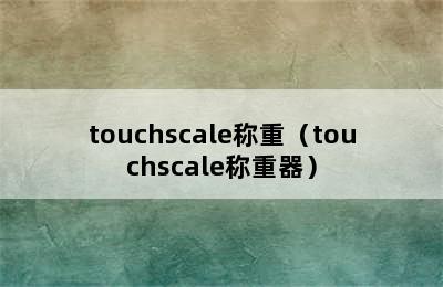 touchscale称重（touchscale称重器）