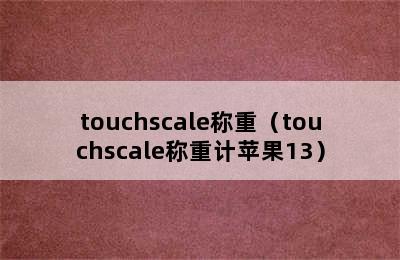 touchscale称重（touchscale称重计苹果13）