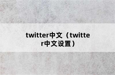 twitter中文（twitter中文设置）