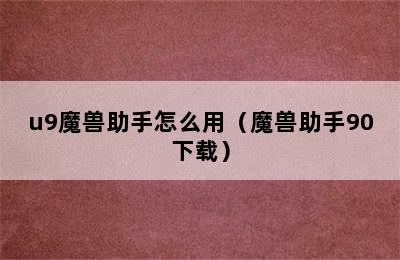 u9魔兽助手怎么用（魔兽助手90下载）