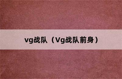 vg战队（Vg战队前身）