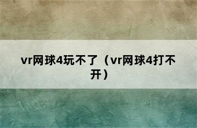 vr网球4玩不了（vr网球4打不开）