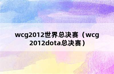 wcg2012世界总决赛（wcg2012dota总决赛）